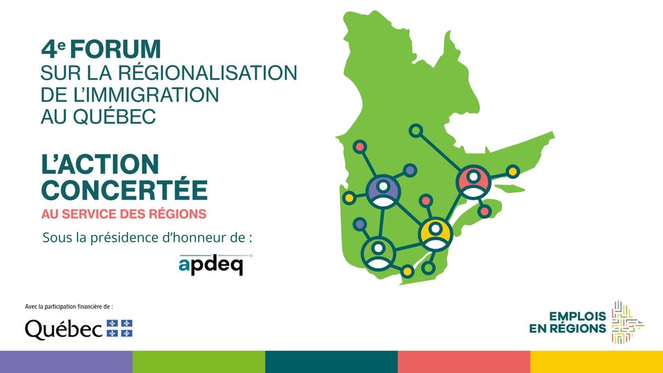 Affiche officielle — Forum sur la régionalisation de l'immigration au Québec, 4e édition